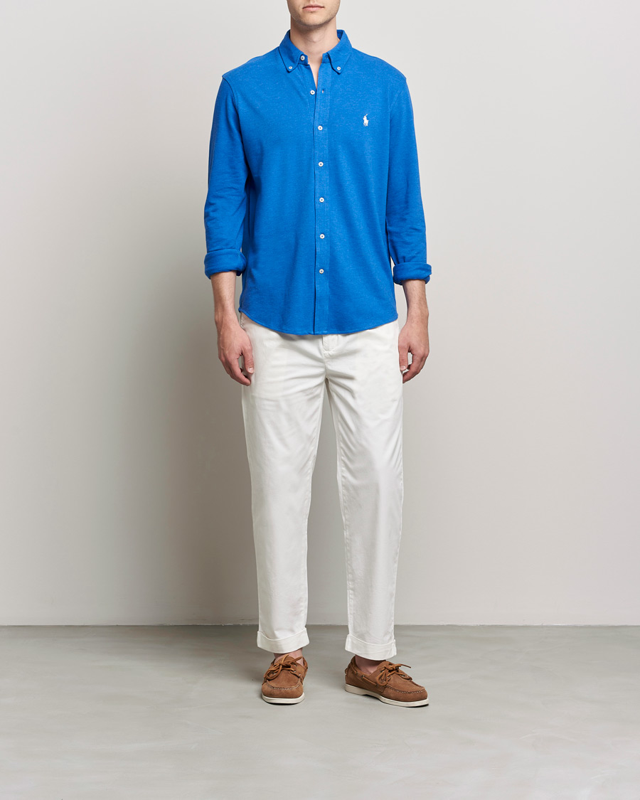 Herren | Hemden | Polo Ralph Lauren | Featherweight Mesh Shirt Dockside Blue Heather