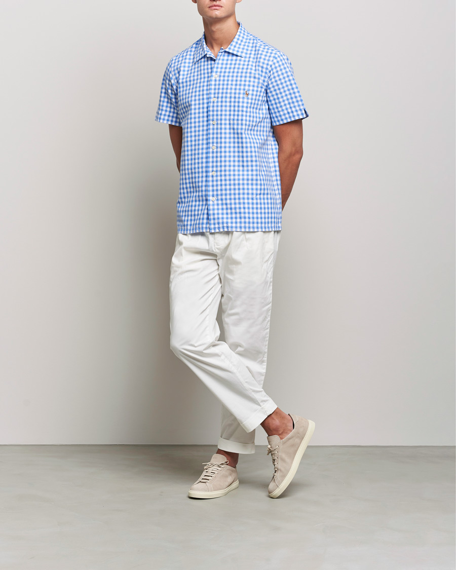 Herren | Hemden | Polo Ralph Lauren | Short Sleeve Resort Collar Checked Shirt Blue/White