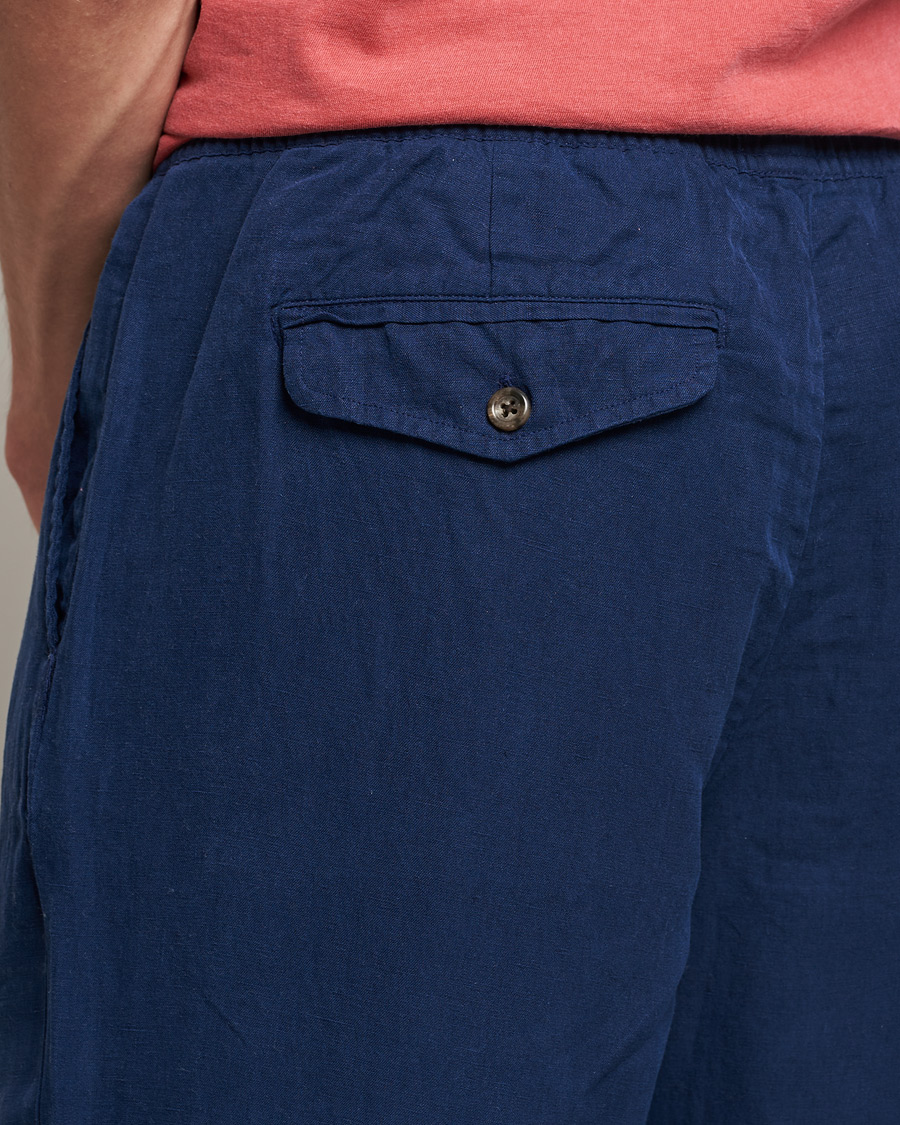 Herren | Hosen | Polo Ralph Lauren | Linen/Silk Drawstring Trousers Newport Navy