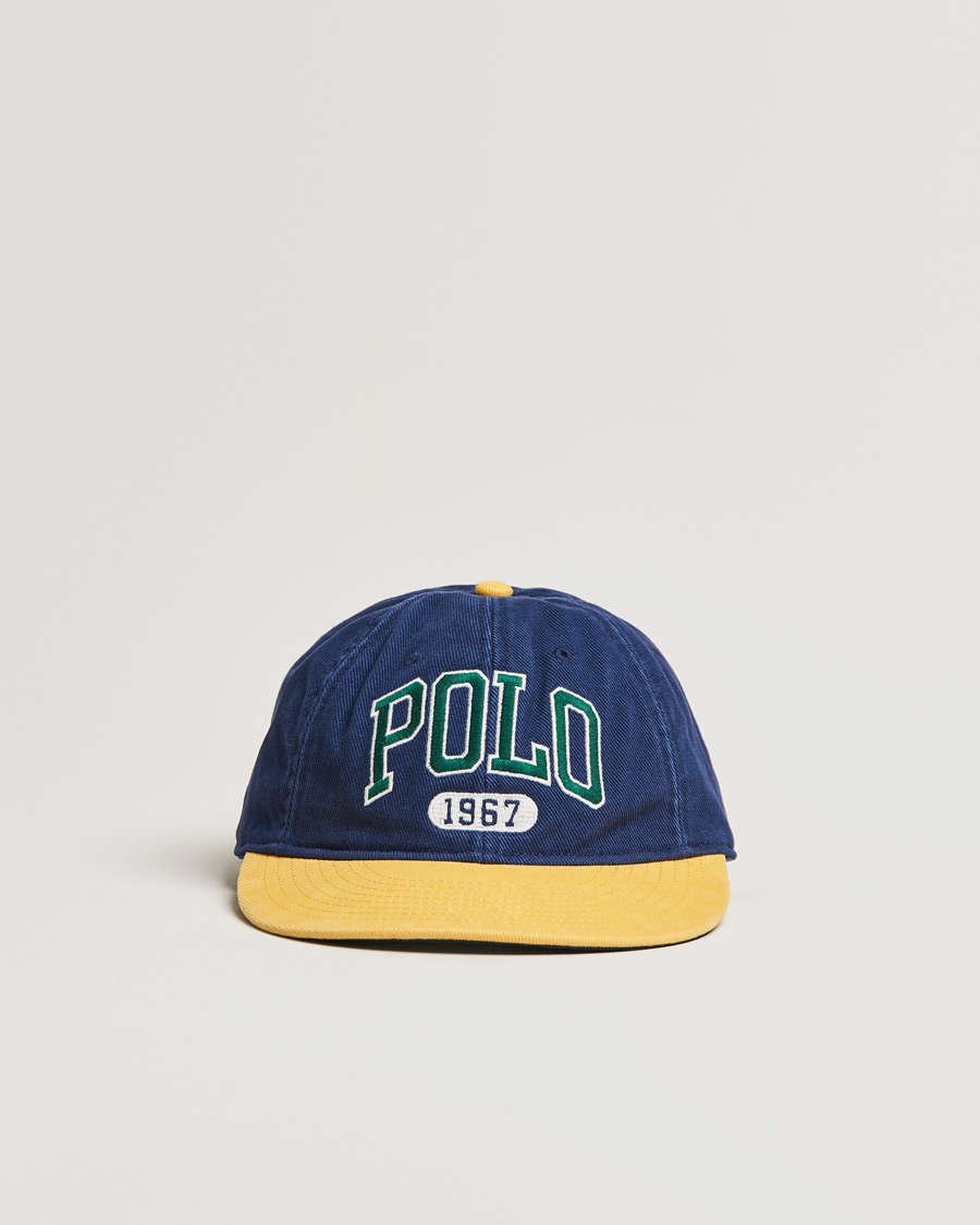 Herren | Polo Ralph Lauren Retro Cotton/Twill Cap Newport Navy/Gold | Polo Ralph Lauren | Retro Cotton/Twill Cap Newport Navy/Gold