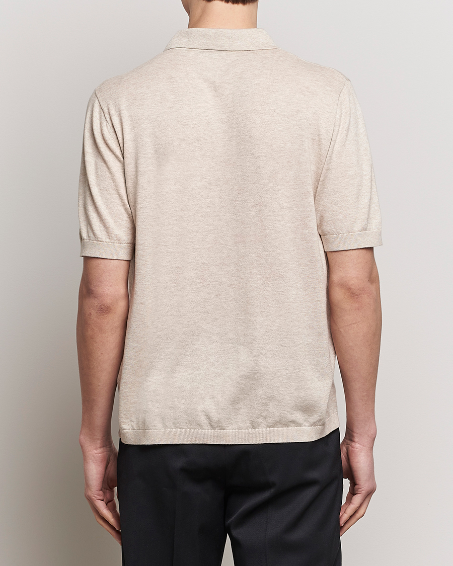 Herren | Poloshirts | A Day's March | Ebro Cotton/Merino Open Collar Polo Sand