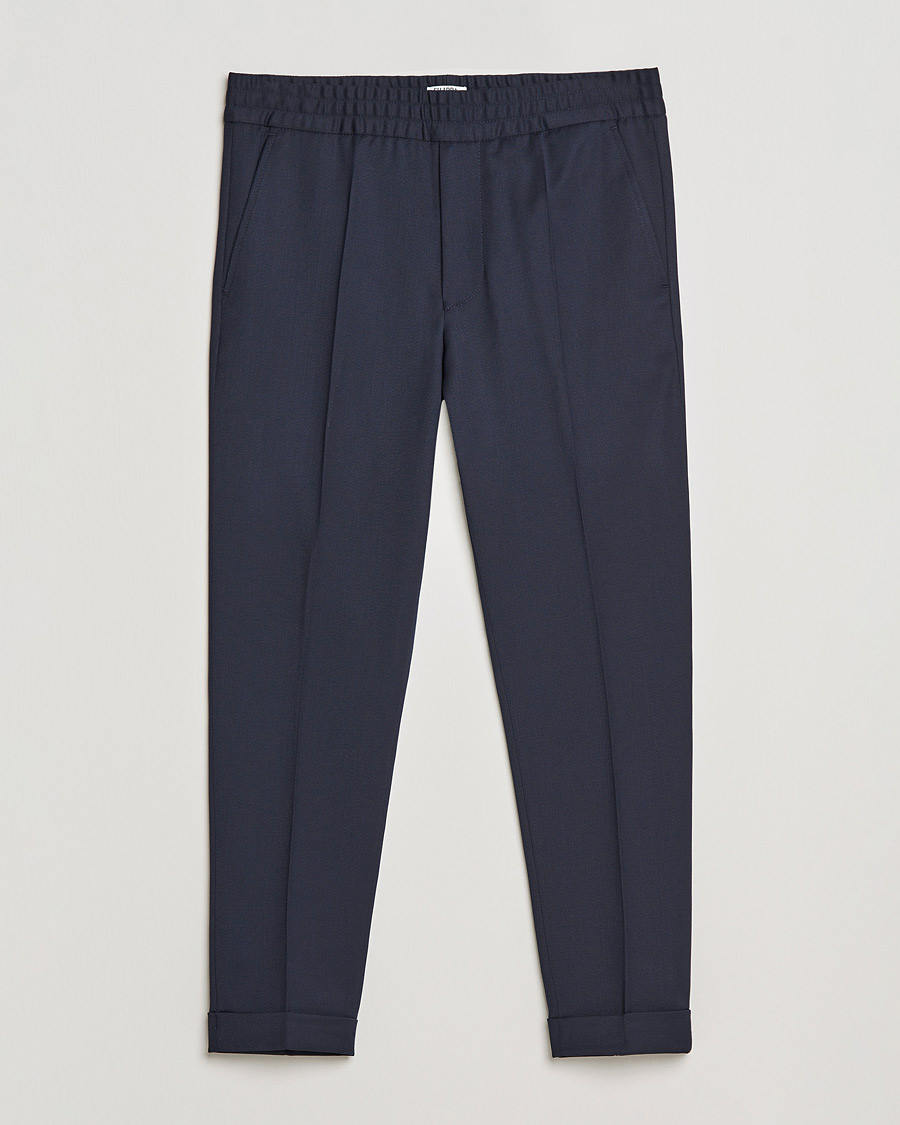 Herren | Hosen | Filippa K | Terry Gabardine Cropped Turn Up Trousers Navy