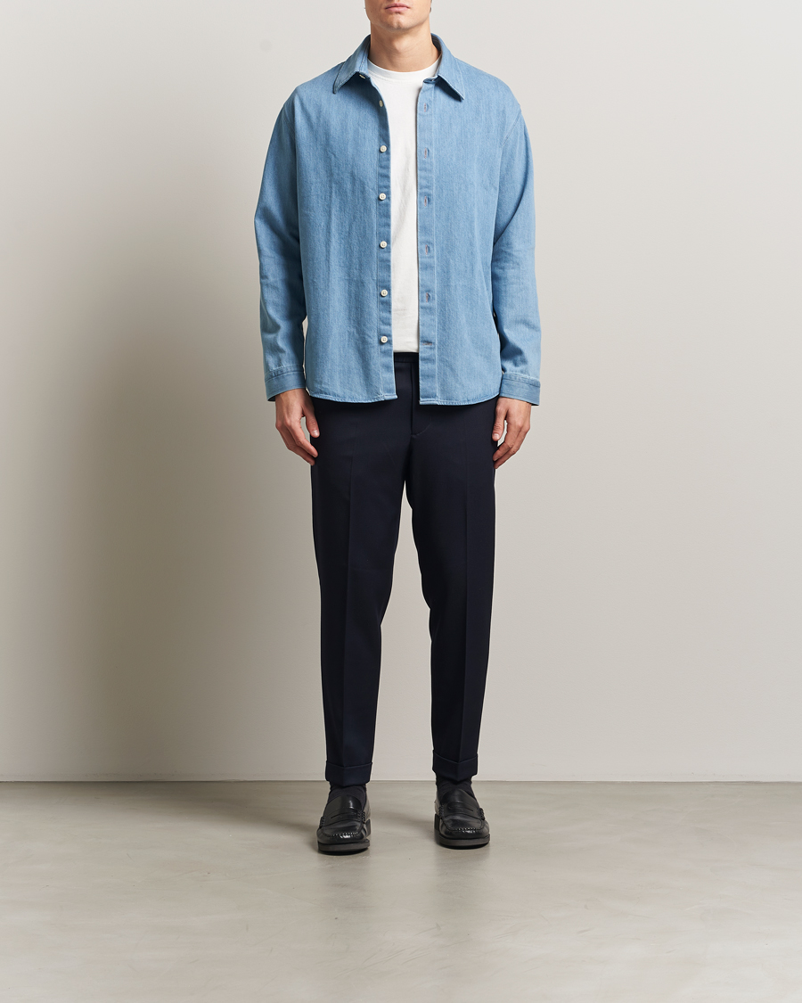 Herren | Hosen | Filippa K | Terry Gabardine Cropped Turn Up Trousers Navy