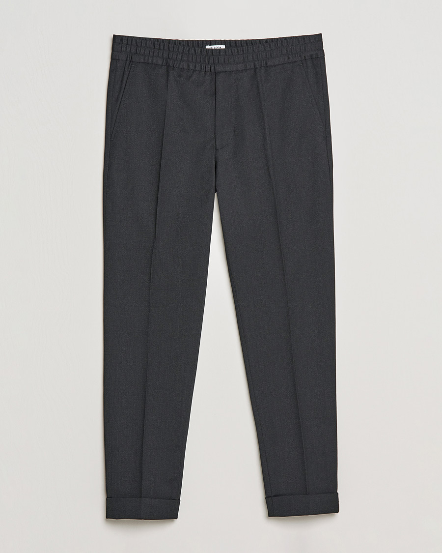 Herren | Hosen | Filippa K | Terry Gabardine Cropped Turn Up Trousers Anthracite