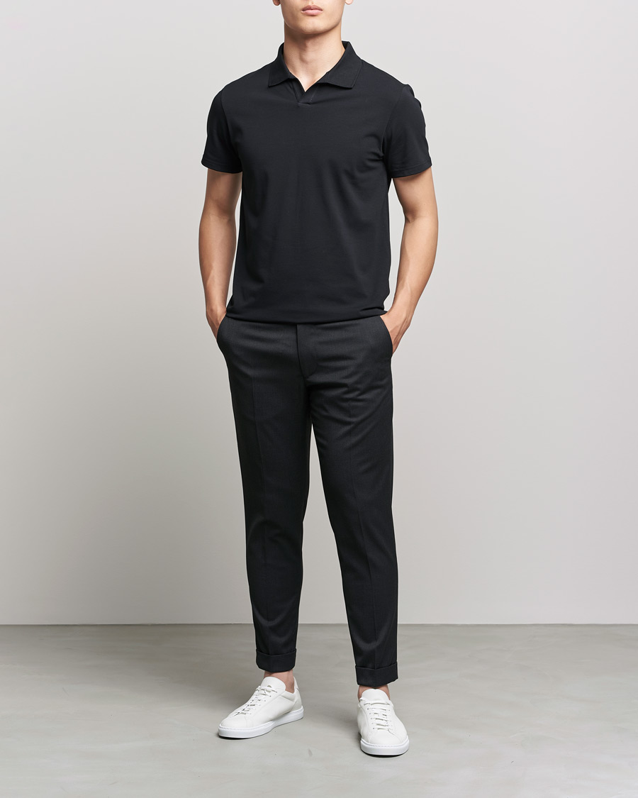 Herren | Hosen | Filippa K | Terry Gabardine Cropped Turn Up Trousers Anthracite