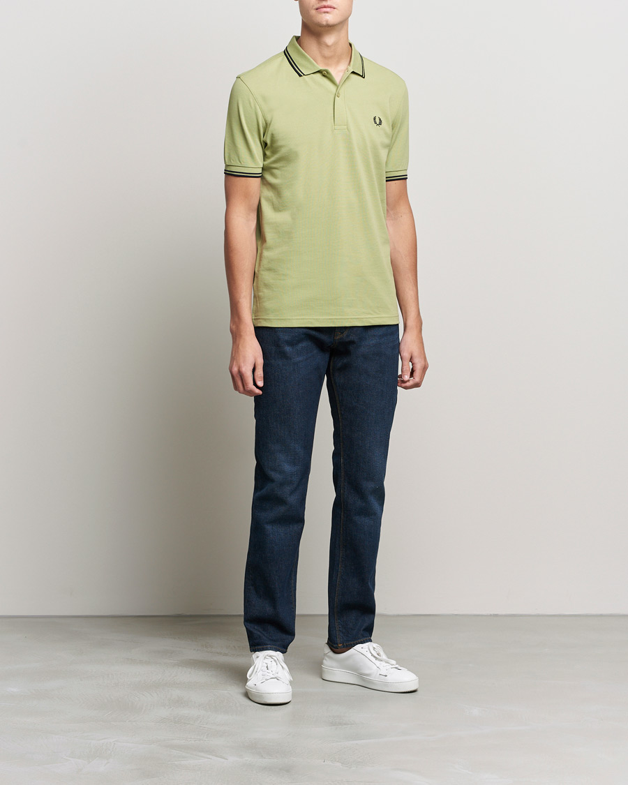 Herren | Poloshirts | Fred Perry | Twin Tip Polo Sage Green 