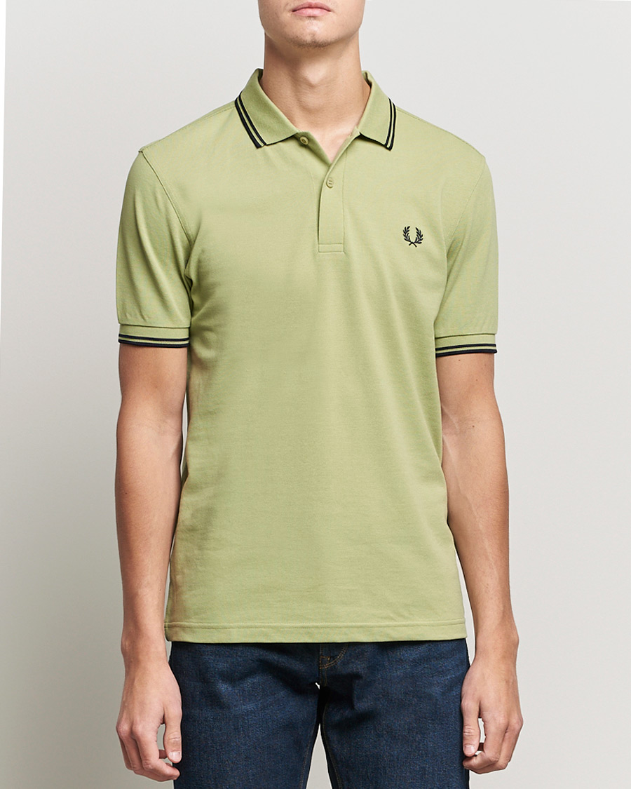 Herren | Poloshirts | Fred Perry | Twin Tip Polo Sage Green 