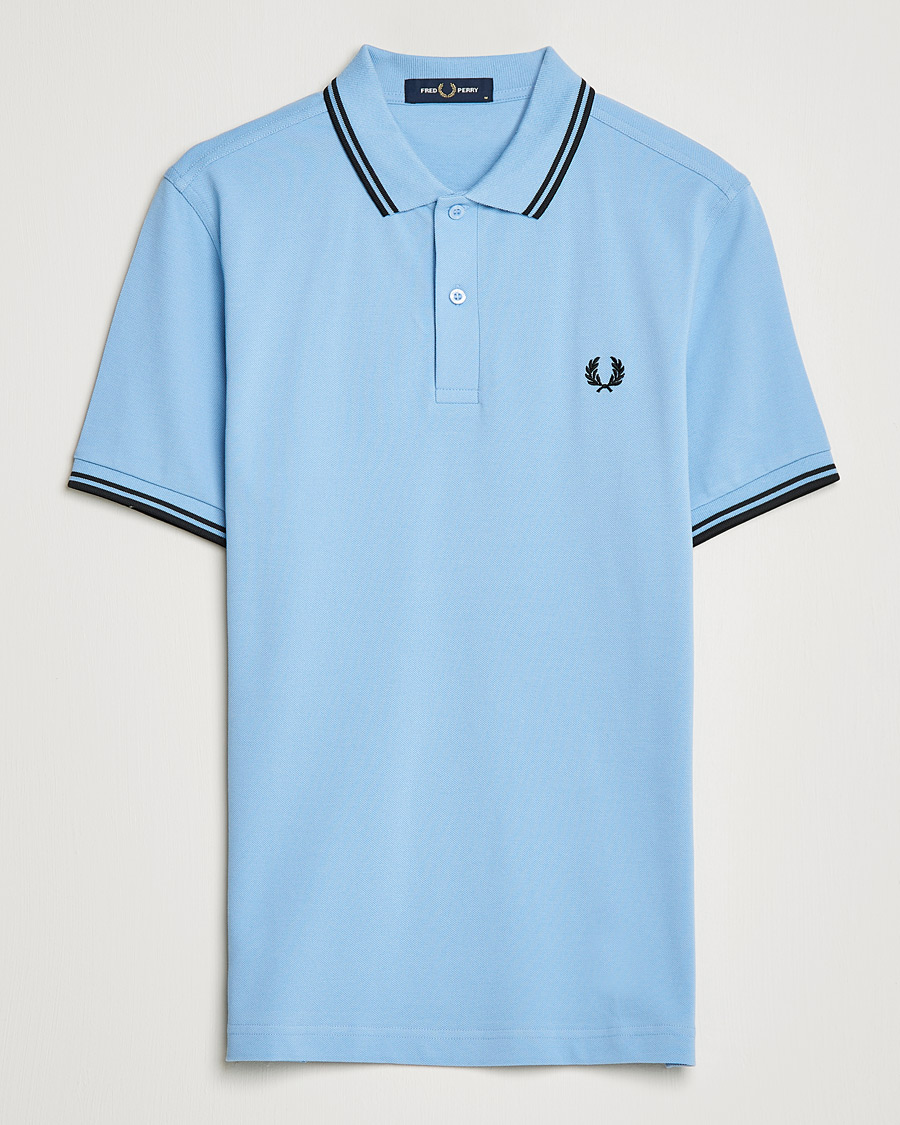 Herren | Poloshirts | Fred Perry | Twin Tip Polo Sky Blue Black
