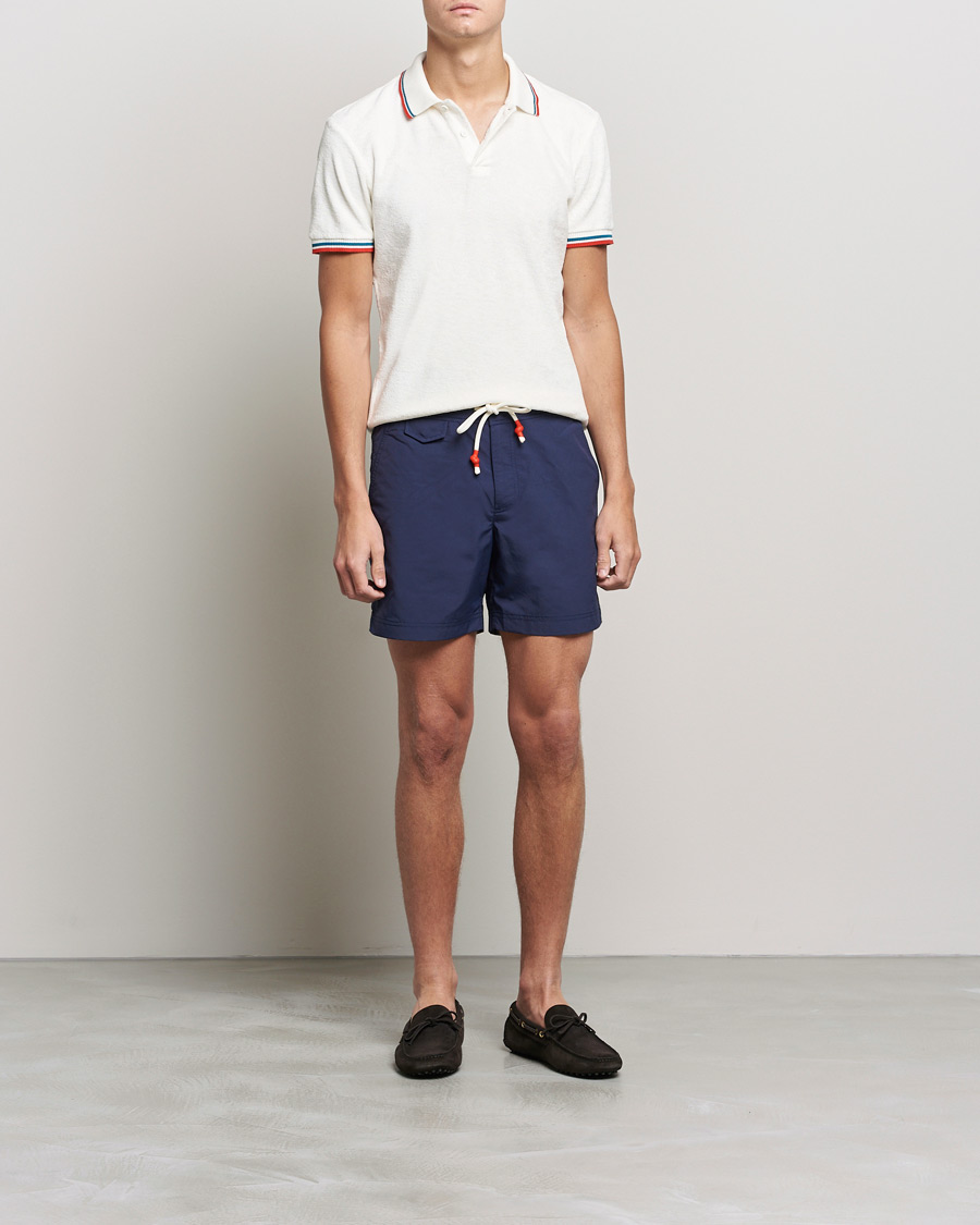 Herren | Poloshirts | Orlebar Brown | Jarrett Towelling Striped Tipping Polo White Sand