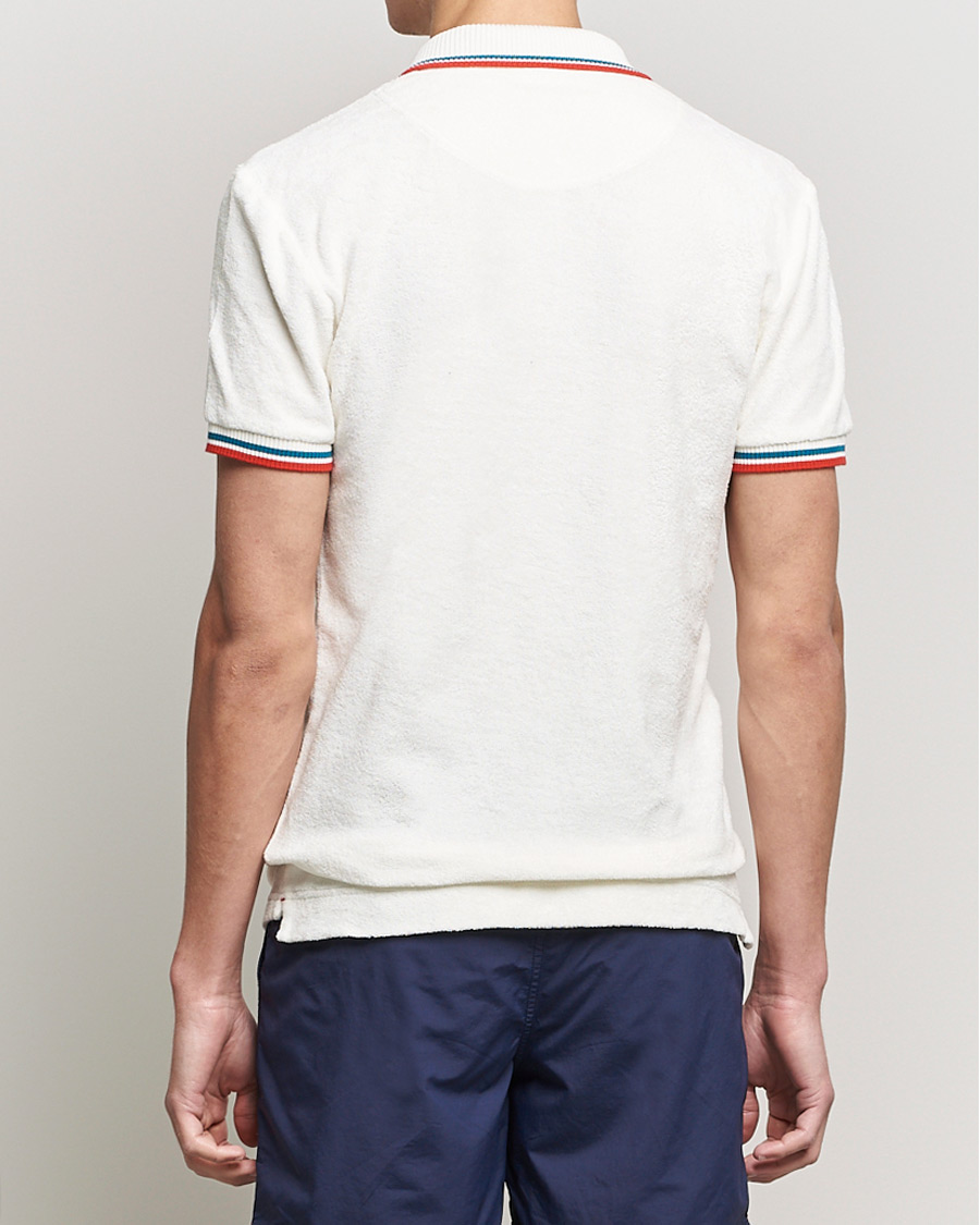 Herren | Poloshirts | Orlebar Brown | Jarrett Towelling Striped Tipping Polo White Sand