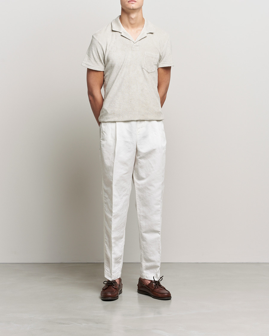 Herren | Hosen | Orlebar Brown | Dunmore Linen/Cotton Trousers White Sand