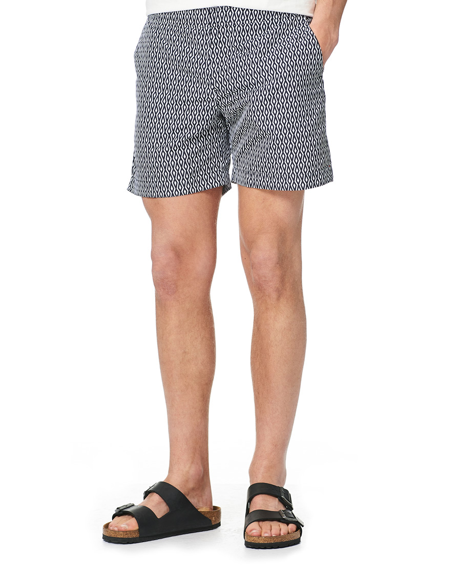Herren | Badehosen | Orlebar Brown | Bulldog Alado Printed Swimshorts Night Iris/White