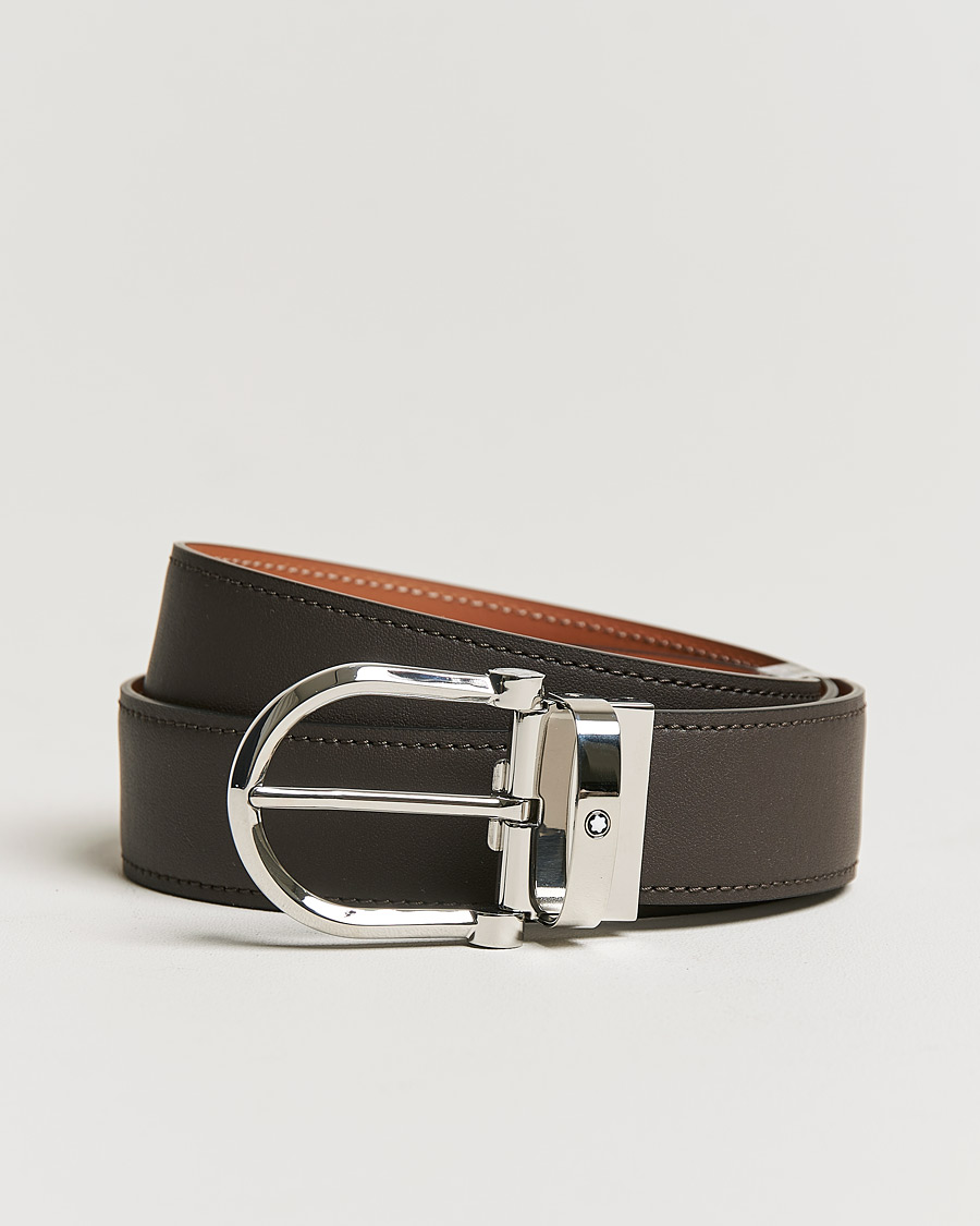 Herren | Montblanc Horseshoe Buckle 35 mm Reversible Belt Smoke/Tan | Montblanc | Horseshoe Buckle 35 mm Reversible Belt Smoke/Tan