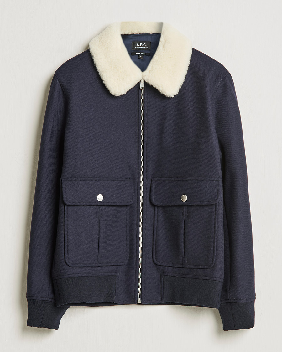 Herren | Jacken | A.P.C. | Ben Shearling Bomber Jacket Navy