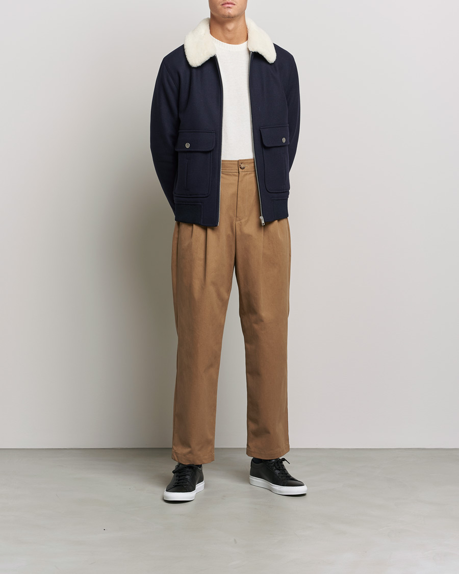 Herren | Jacken | A.P.C. | Ben Shearling Bomber Jacket Navy