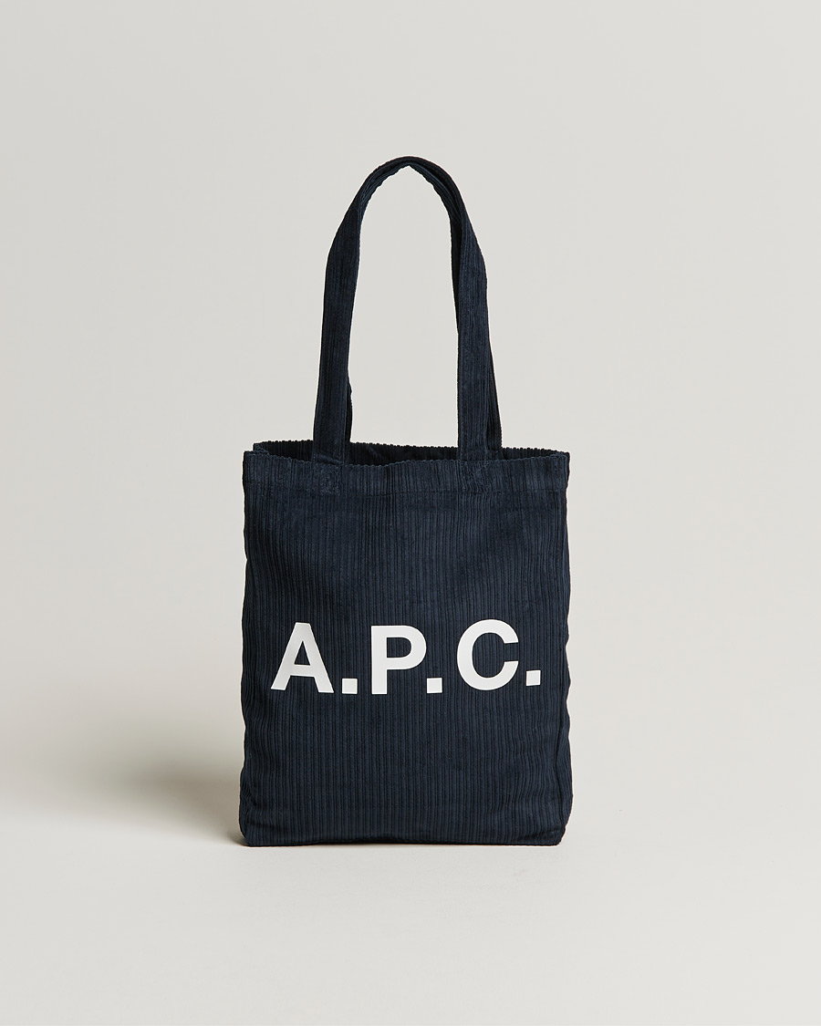 Herren | A.P.C. Lou Corduroy Tote Bag Navy | A.P.C. | Lou Corduroy Tote Bag Navy