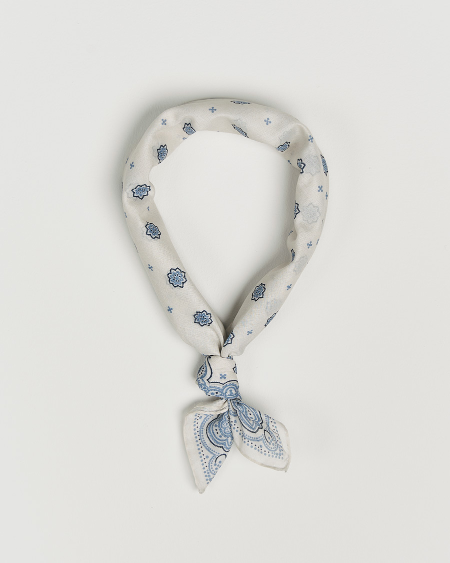 Herren | Amanda Christensen Cotton Voilé Printed Medallion Bandana Cream | Amanda Christensen | Cotton Voilé Printed Medallion Bandana Cream