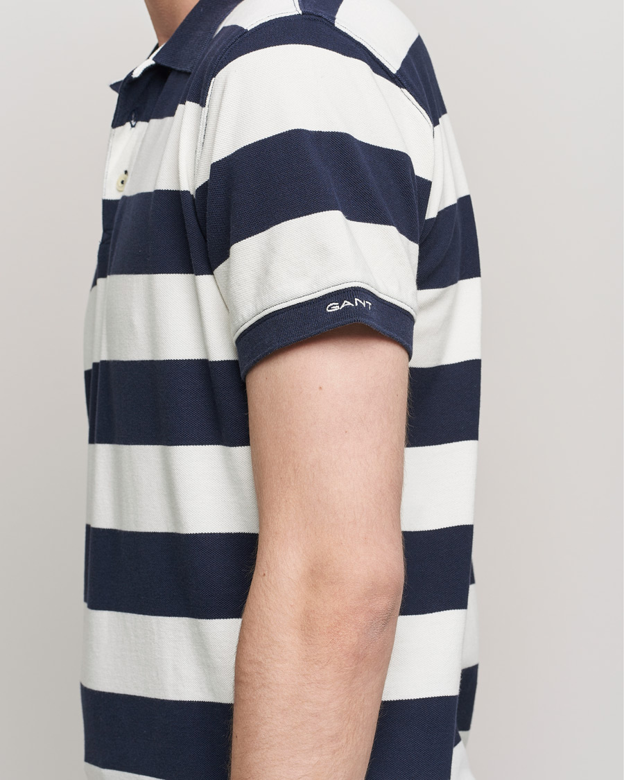 Herren | Poloshirts | GANT | Barstriped Polo Navy/White