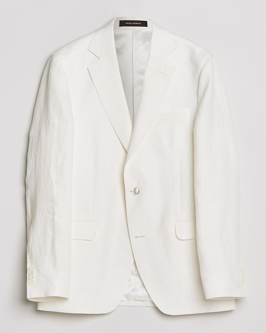 Herren | Sakkos | Oscar Jacobson | Fogerty Linen Blazer White