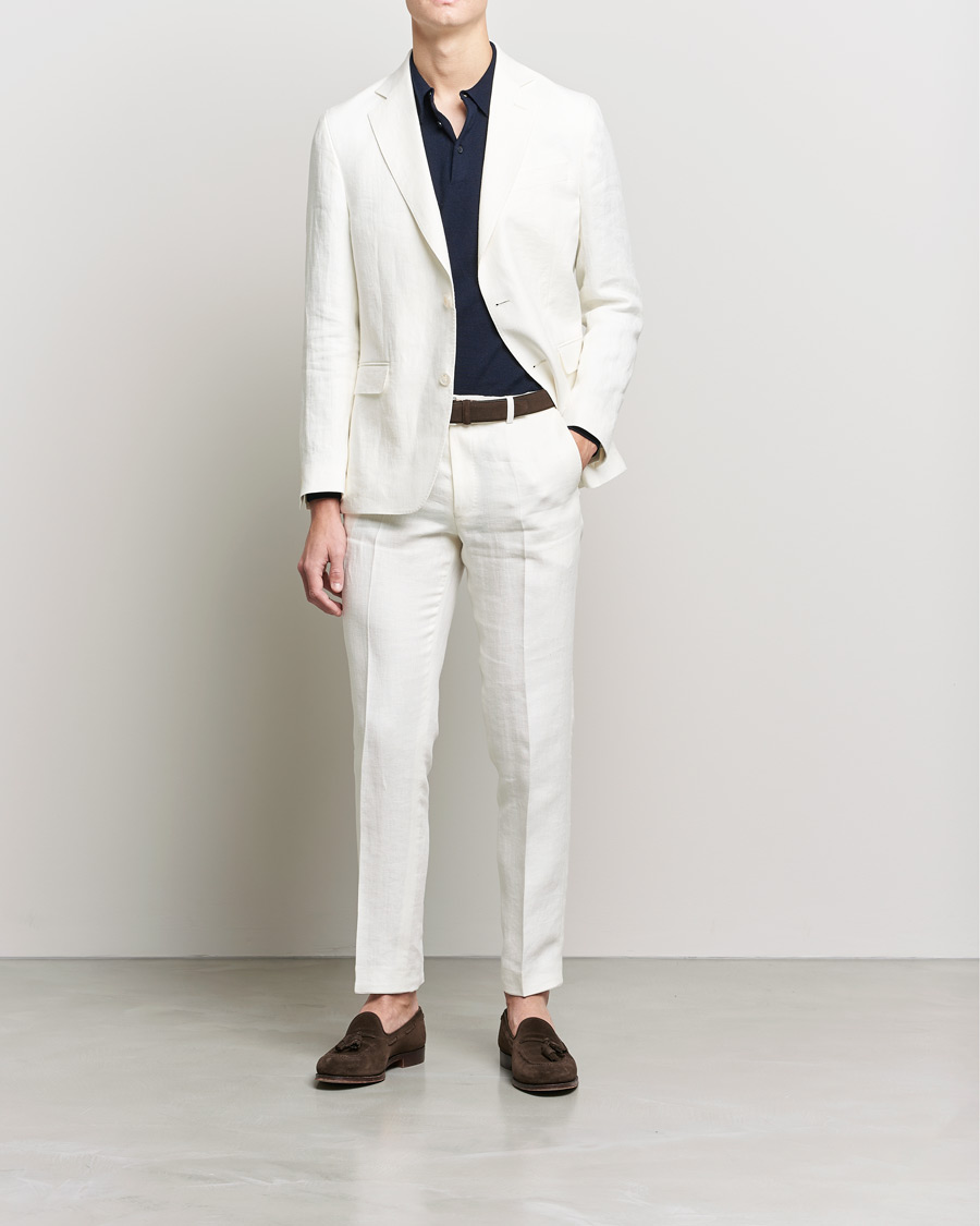 Herren | Sakkos | Oscar Jacobson | Fogerty Linen Blazer White