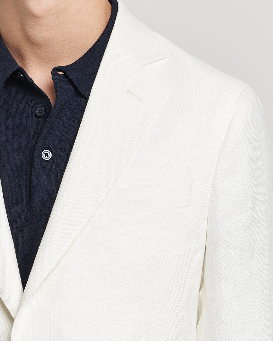 Herren | Sakkos | Oscar Jacobson | Fogerty Linen Blazer White