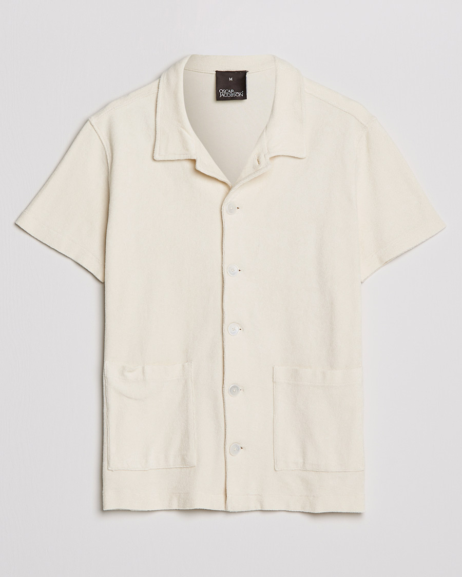 Herren | Poloshirts | Oscar Jacobson | Alwin Terry Short Sleeve Safari Polo Creme