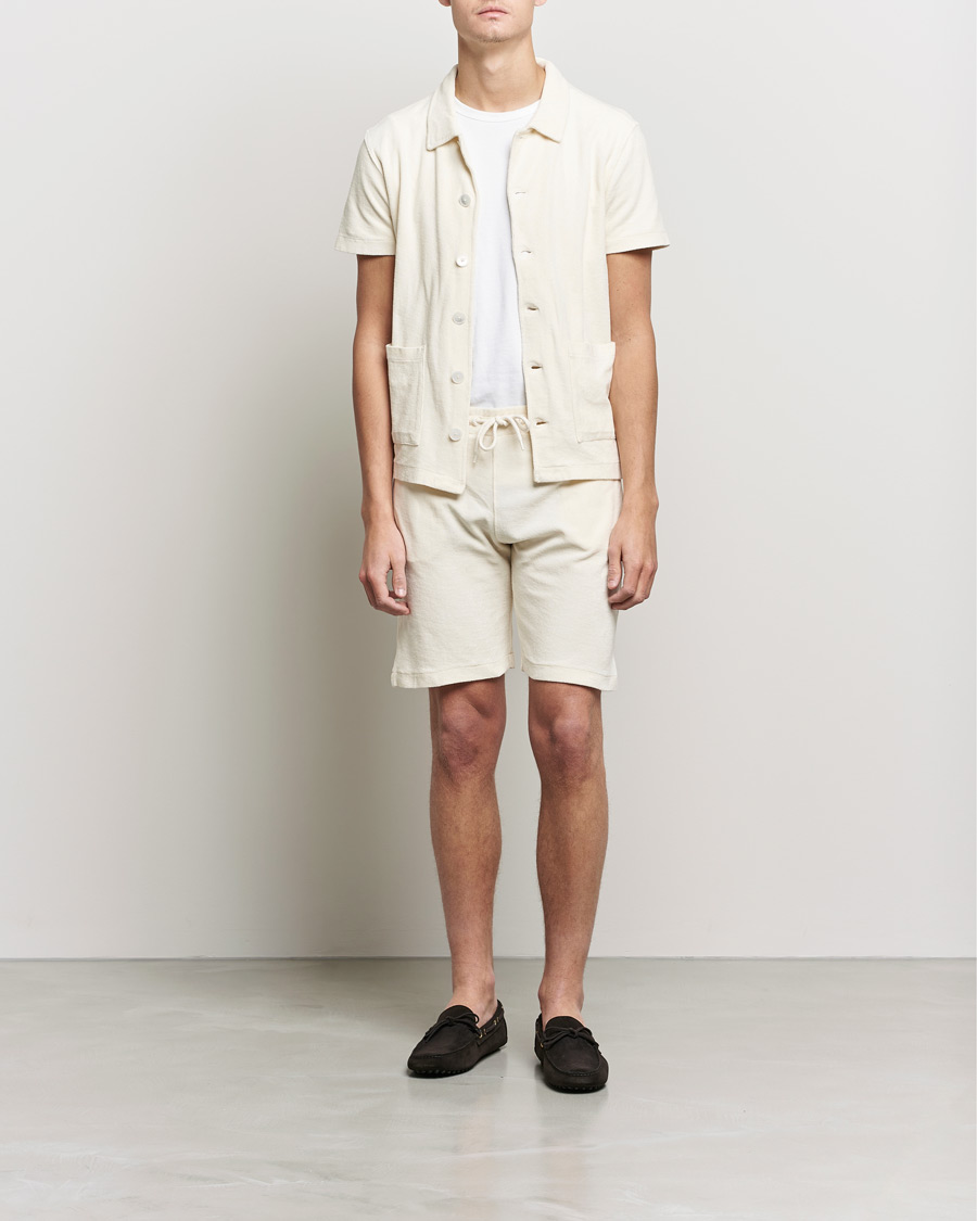 Herren | Poloshirts | Oscar Jacobson | Alwin Terry Short Sleeve Safari Polo Creme