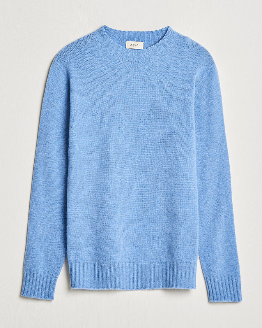 Herren | Pullover | Altea | Wool/Cashmere Crew Neck Sweater Light Blue