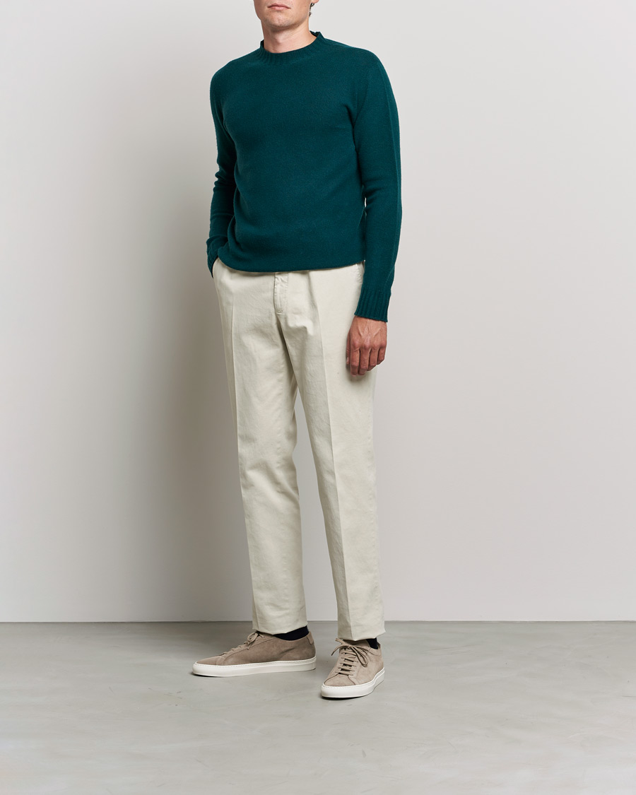 Herren | Pullover | Altea | Wool/Cashmere Crew Neck Sweater Bottle Green