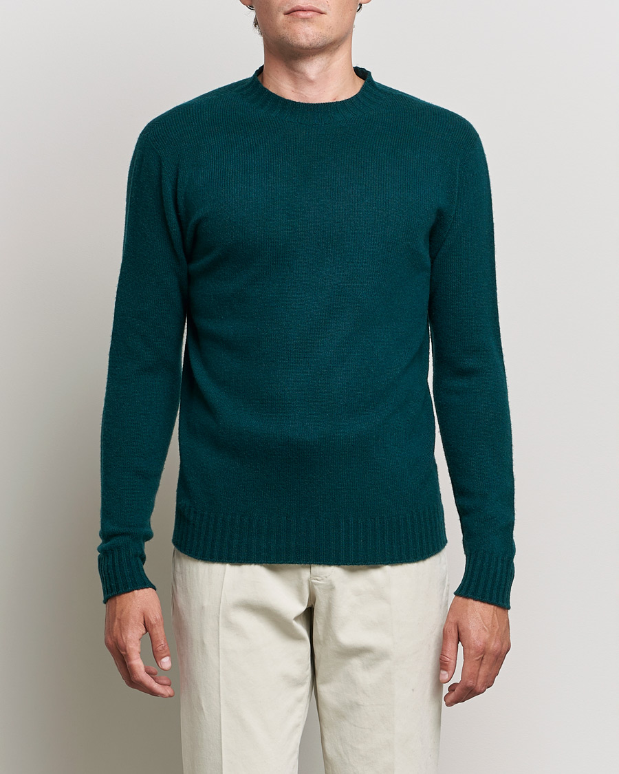 Herren | Pullover | Altea | Wool/Cashmere Crew Neck Sweater Bottle Green