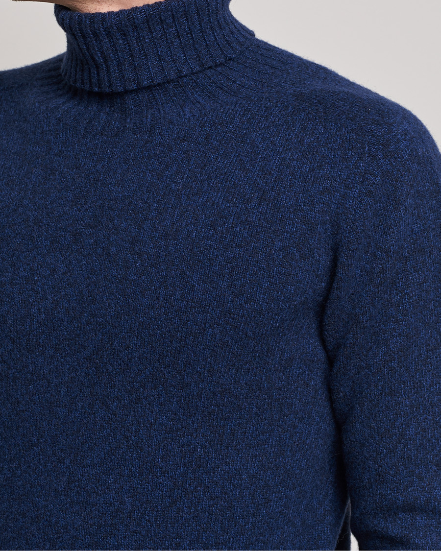 Herren | Pullover | Altea | Cashmere Mouline Rollneck Navy Melange