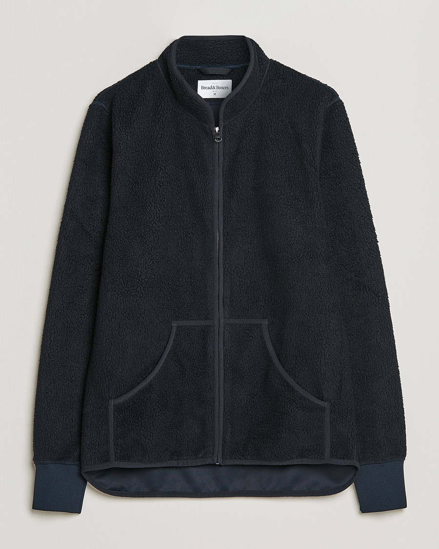 Herren | Pullover | Bread & Boxers | Full Zip Fleece Jacket Navy Blue