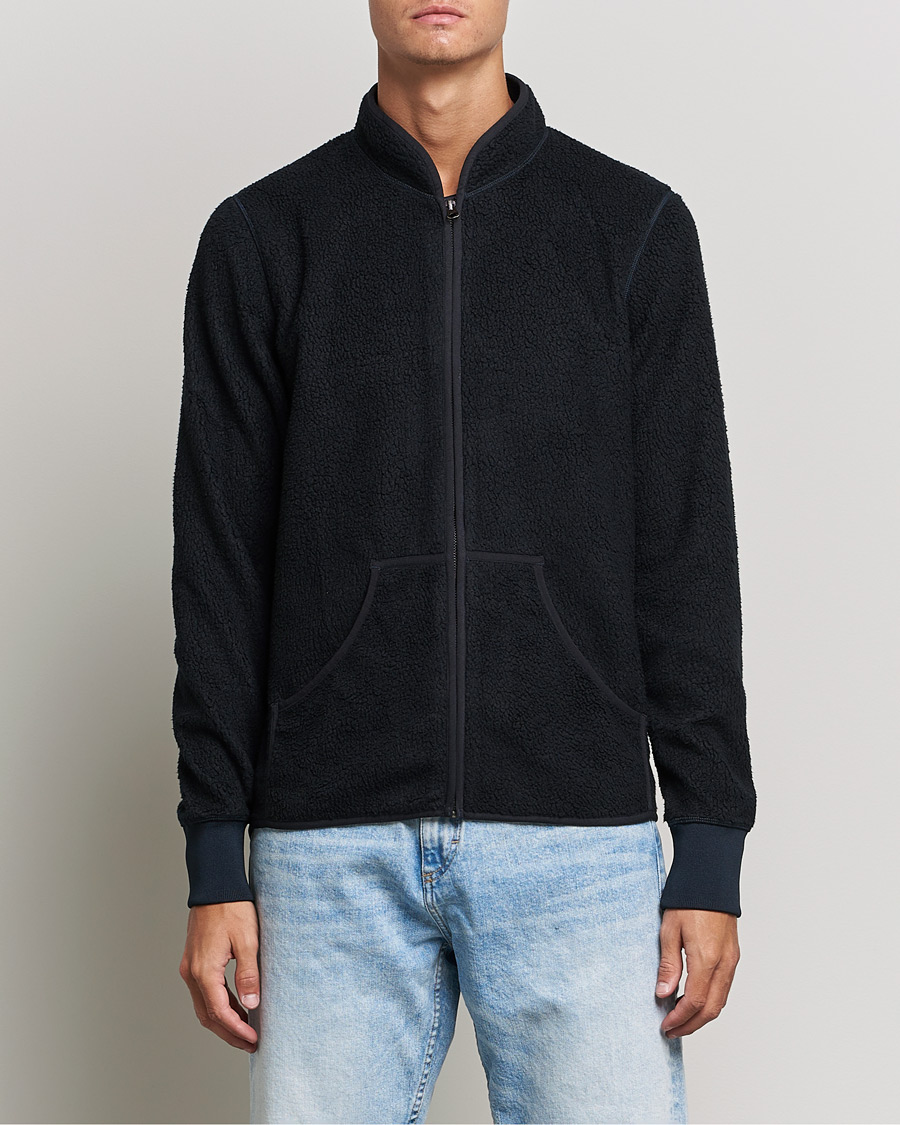 Herren | Pullover | Bread & Boxers | Full Zip Fleece Jacket Navy Blue