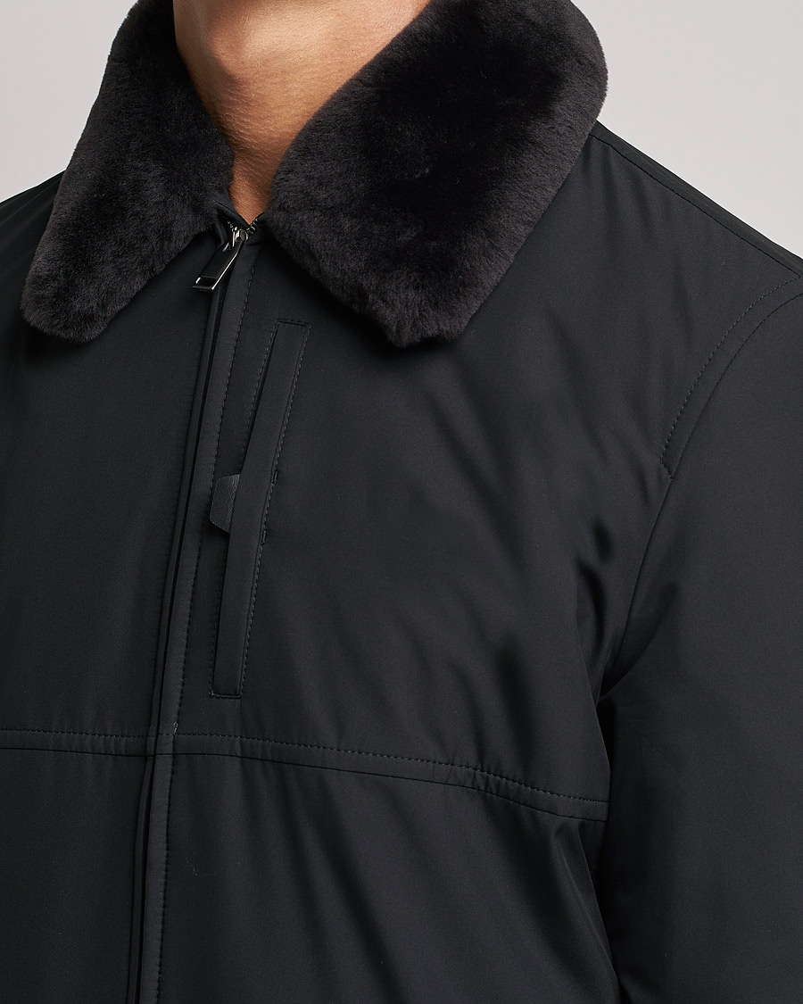 Herren | Jacken | Brioni | Performa Silk Shearling Jacket Black