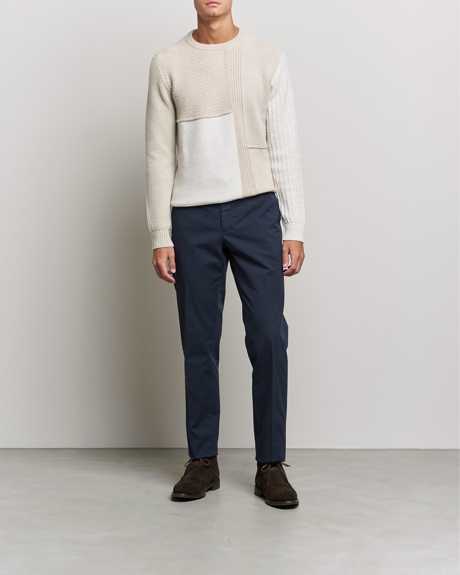 Herren | Pullover | Brioni | Wool/Cashmere Patchwork Sweater Beige