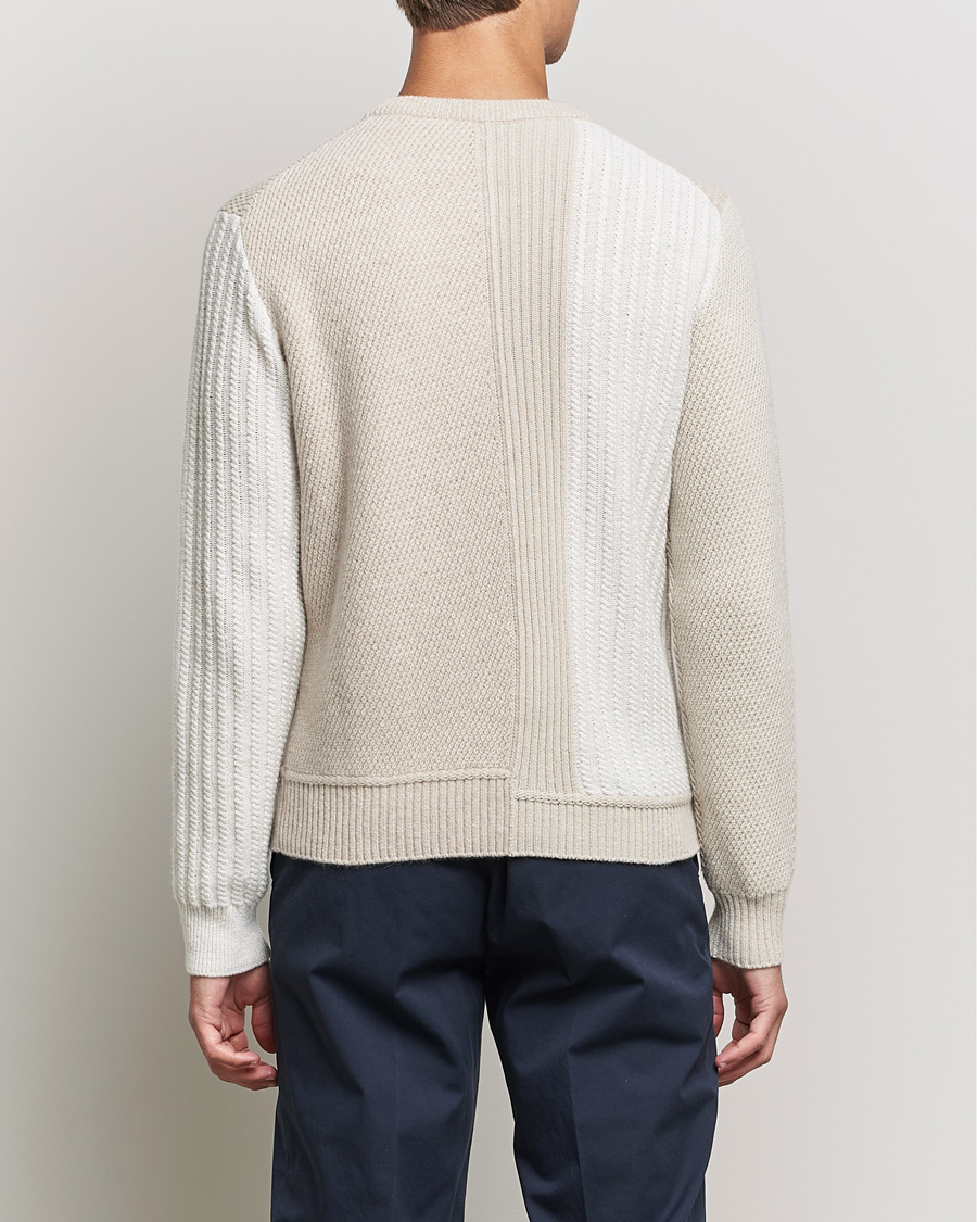 Herren | Pullover | Brioni | Wool/Cashmere Patchwork Sweater Beige