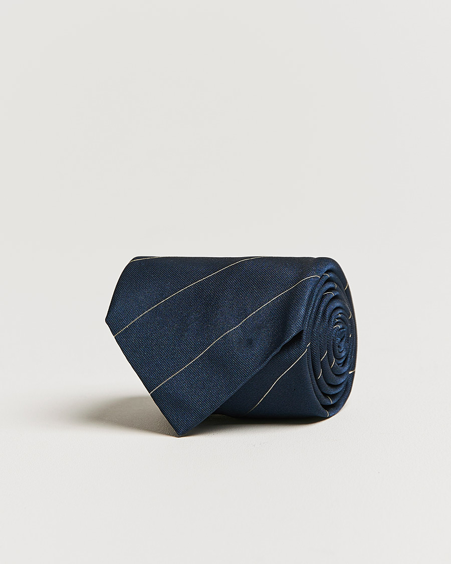Herren | Brioni Regimental Stripe Silk Tie Navy | Brioni | Regimental Stripe Silk Tie Navy