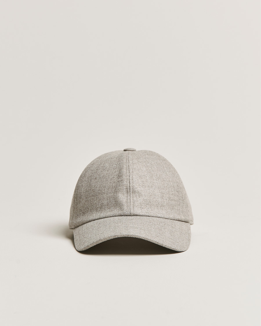 Herren | Brioni Cashmere Flannel Baseball Cap Light Grey | Brioni | Cashmere Flannel Baseball Cap Light Grey