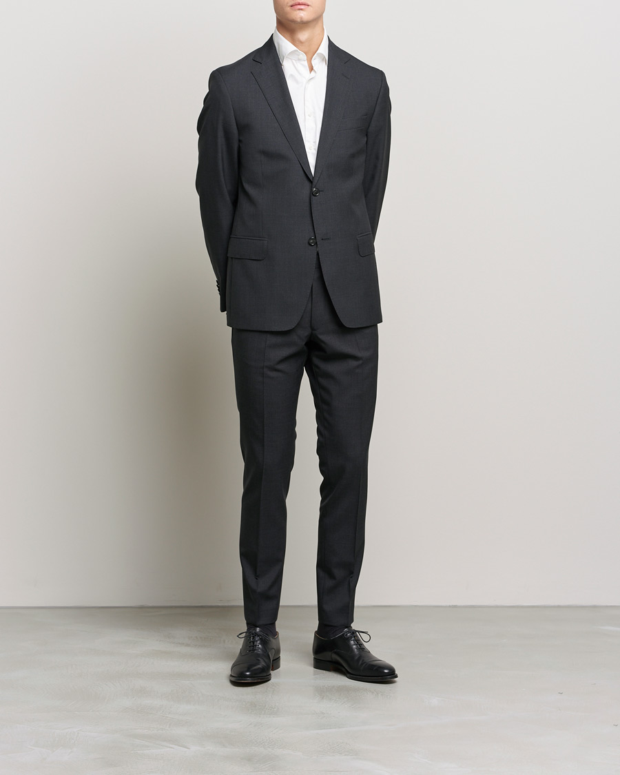Herren | Hosen | Oscar Jacobson | Denz Super 120's Wool Trousers Grey