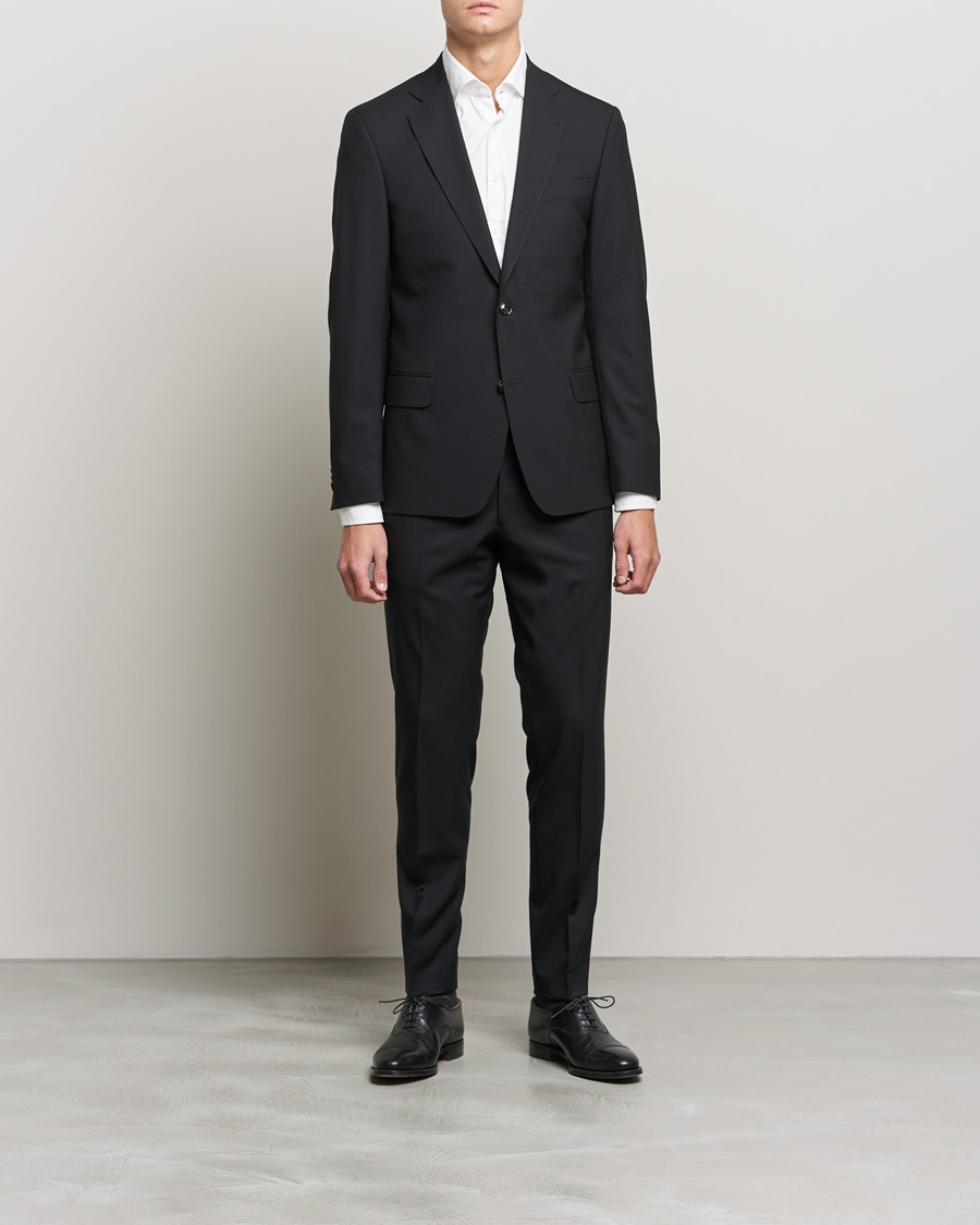 Herren | Hosen | Oscar Jacobson | Denz Super 120's Wool Trousers Black