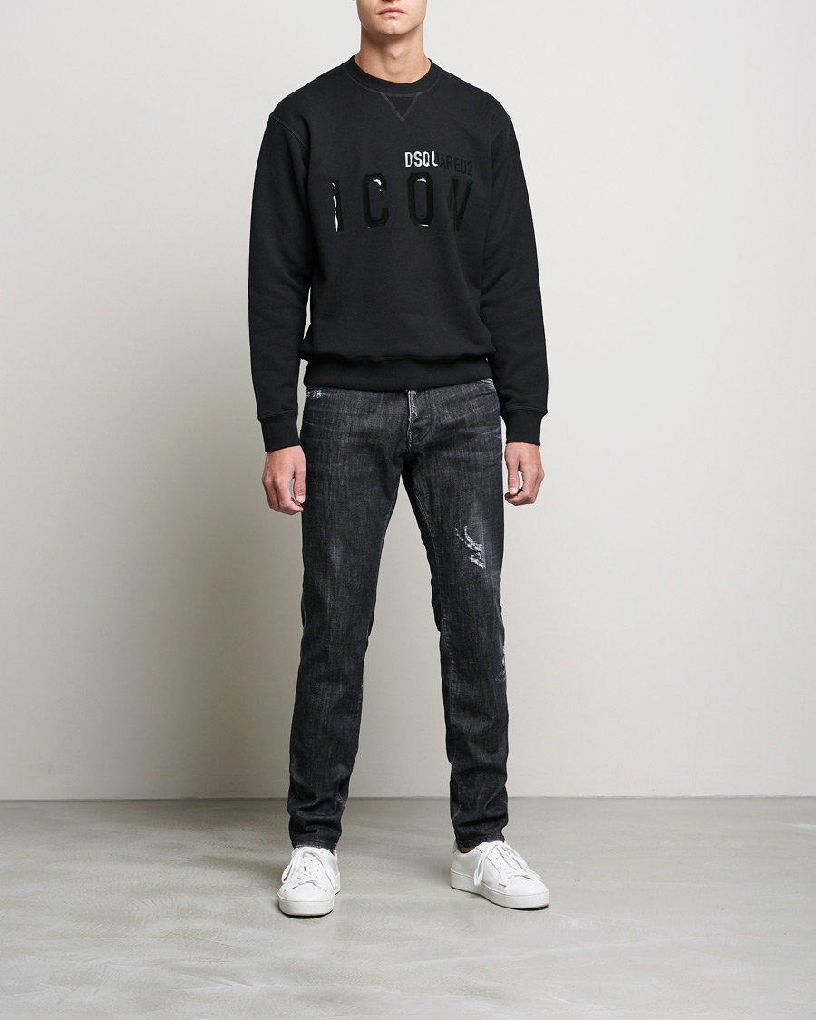 Herren | Pullover | Dsquared2 | Icon Tonal Logo Sweatshirt Black