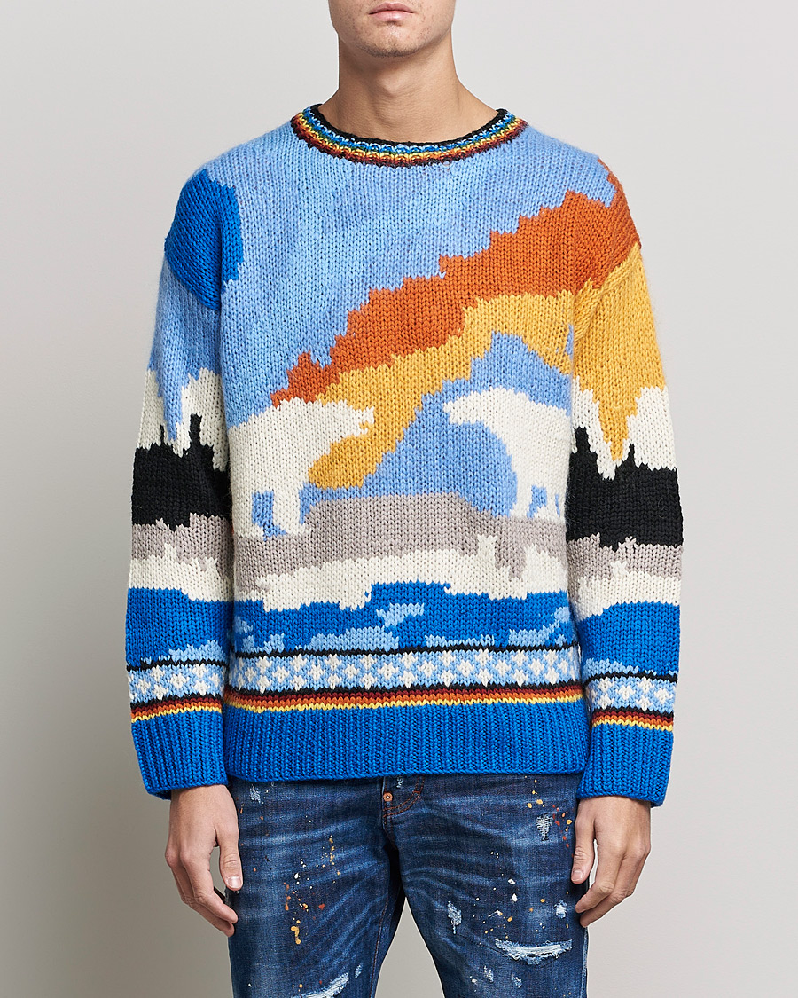 Herren | Pullover | Dsquared2 | Bear Dawns Knitted Sweater Blue/White