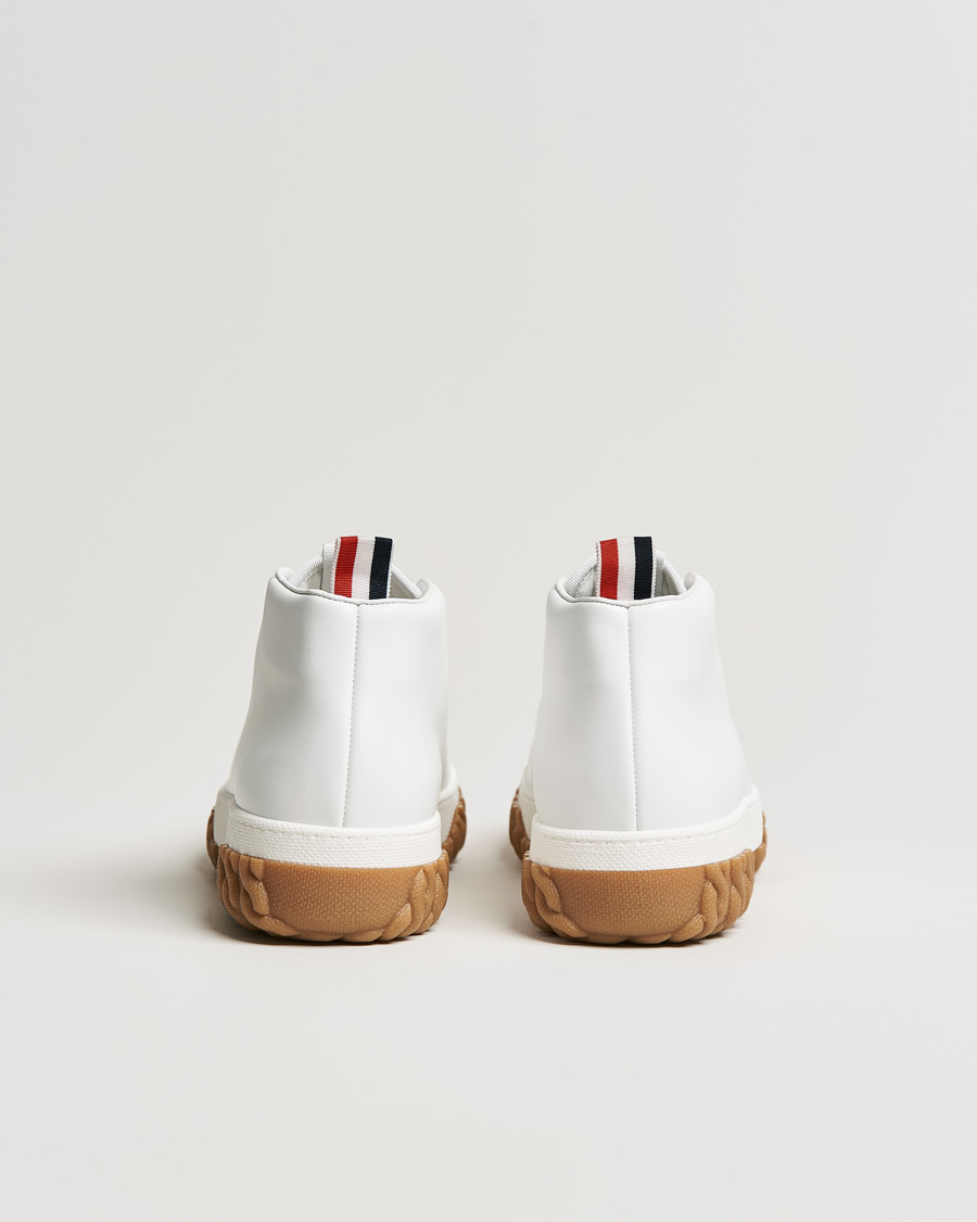 Herren | Thom Browne Mid Top Court Sneaker White Calf | Thom Browne | Mid Top Court Sneaker White Calf