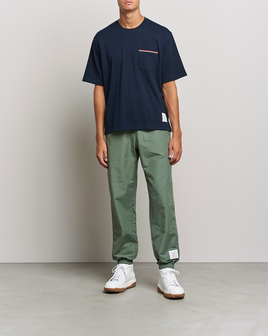 Herren | T-Shirts | Thom Browne | Oversize Pocket Stripe T-Shirt Navy