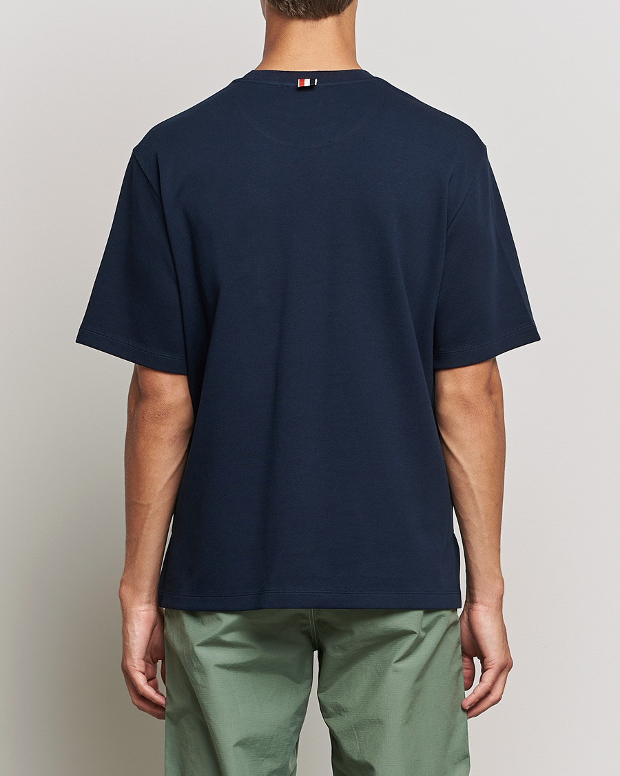 Herren | T-Shirts | Thom Browne | Oversize Pocket Stripe T-Shirt Navy