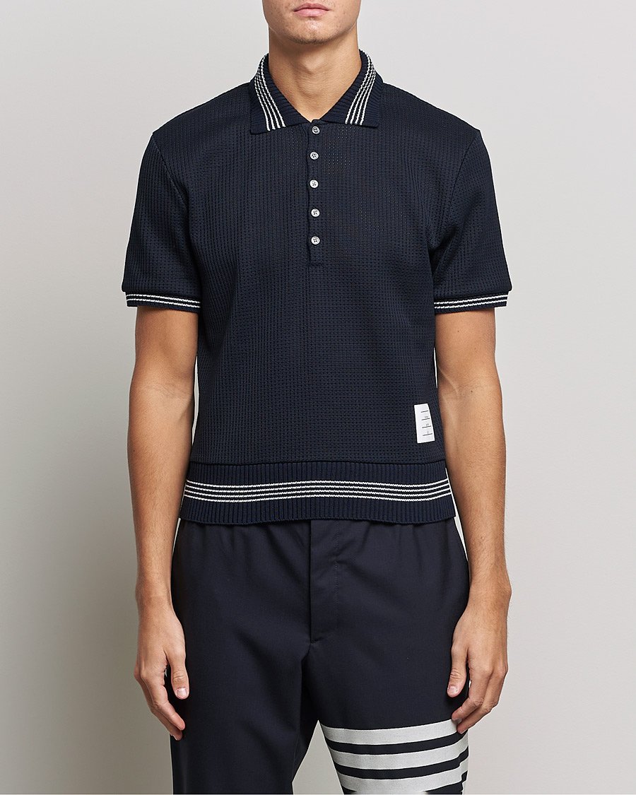 Herren | Poloshirts | Thom Browne | Rib Cuff Polo Navy
