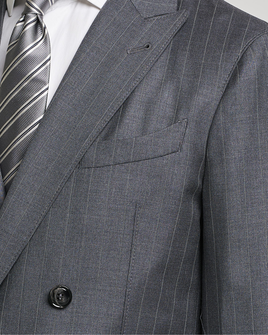 Herren | Anzüge | Giorgio Armani | Pinstripe Double Breasted Suit Grey