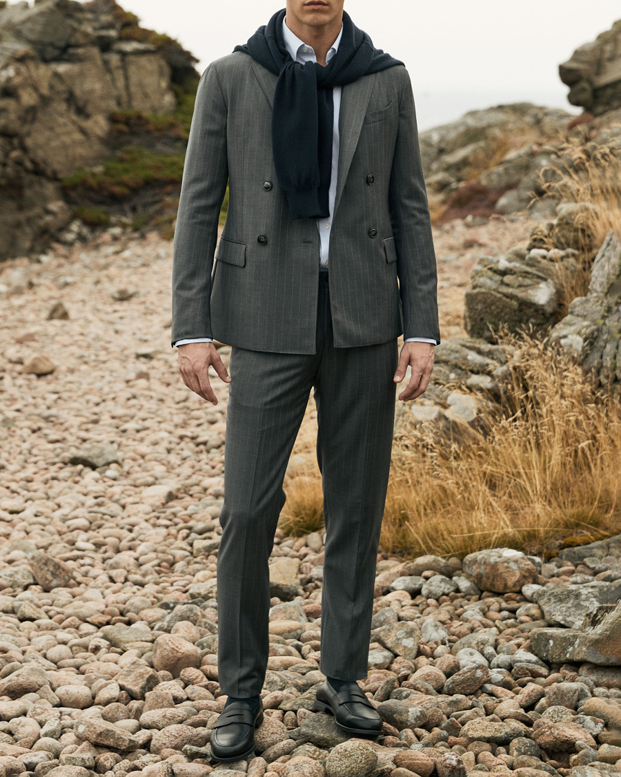 Herren | Anzüge | Giorgio Armani | Pinstripe Double Breasted Suit Grey