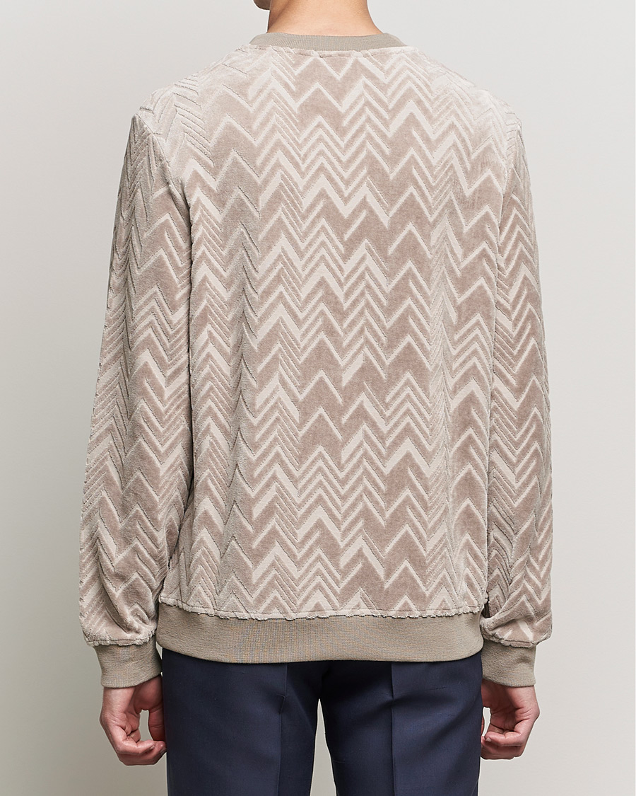 Herren | Pullover | Giorgio Armani | Velvet Jersey Chevron Sweater Beige