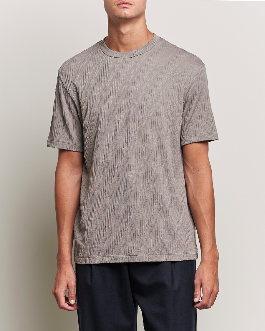Herren | T-Shirts | Giorgio Armani | Cashmere Blend Chevron T-Shirt Beige